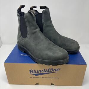 Blundstone Rustic Black Brogue Leather Chelsea Boots (AU 8/W 11)